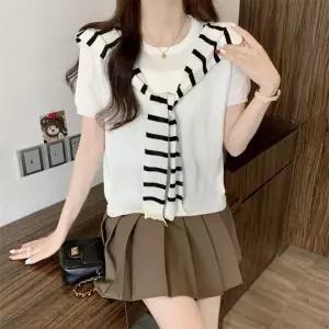 시원 여름컬러 부드러운 페이 가디건숄 니트티 세트