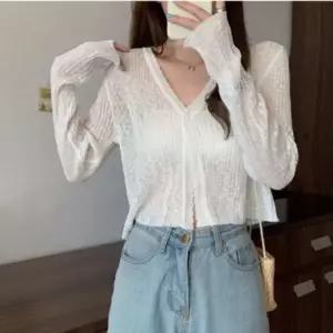 (색상 블랙)시스루 가디건 여성 크롭 여름 카디건 데일리 비치 휴가 수영복 바캉스