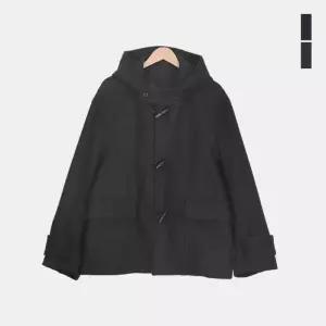 [스콰즈]스콰즈 남성 캐주얼 떡볶이 후드 하프 오버핏 더플 코트 SAZ003