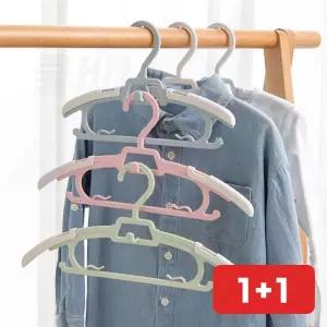 유아 길이조절 옷걸이 10개 아동 슬림 미끄럼방지 핑크