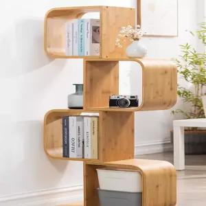 심플 원목 5단 선반형 책장 거실 수납 인테리어 조립형 책꽂이