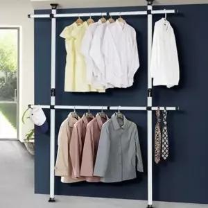 ( )수납 2단 행거 튼튼한 정리 천장 고정식 기둥형