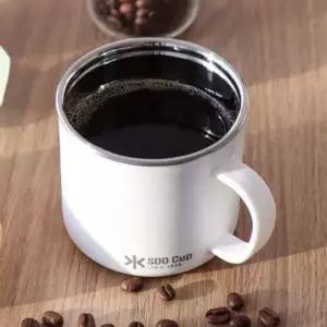 퀸센스 스텐 머그컵 스테인리스 이중컵 캠핑 커피잔 손잡이컵