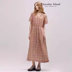 [Thursday Island] 체크 셔링 롱원피스(T244MOP241W)