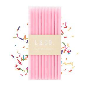 자매 마켓 20 카운트 톨 스키니 핑크 솔리드 생일 케이크 캔들 파티 장식용