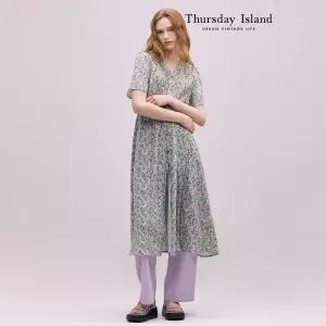 [Thursday Island] 플라워 풀오픈 로브 원피스(T244MOP237W)