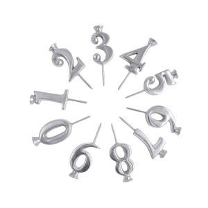 마리포사 넘버 캔들 홀더 세트 | 실버 브릴란테 선물 재활용 샌드캐스트 알루미늄 멕시코 수제