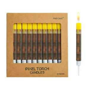 광부 제작을 위한 PHD 케이크 10개 생일 양초, 파티 장식, 픽셀 게임 용품, 테마 광산