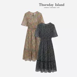 [Thursday Island] 라운드넥 플라워 패턴 원피스(T244MOP254W)