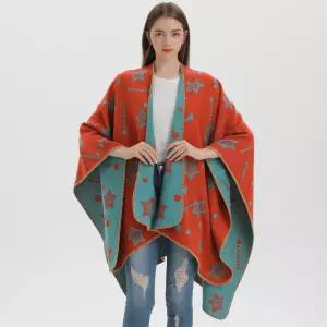 여자망토 러블리 스위트 망토 보온 양면 트임 니트 심쿵마켓