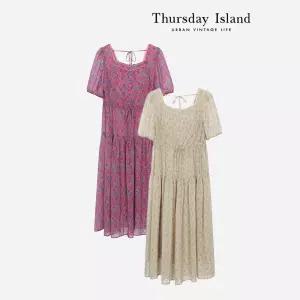 [Thursday Island] 스퀘어넥 프린트 원피스(T244MOP259W)