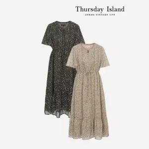 [Thursday Island] 플라워 패턴 쉬폰 원피스(T244MOP262W)