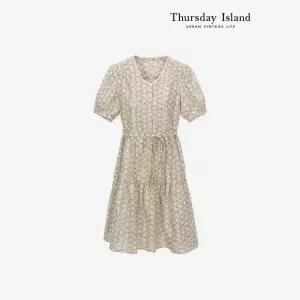 [Thursday Island] 아일렛 패턴 브이넥 원피스(T244MOP263W)