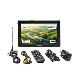 De Dan 10인치 휴대용 TV 버스/트럭/자동차용 와이드스크린 모니터 어댑터 12 /24 /110 볼트 ATSC /아날로그 HD /USB / 입력 1TB HDD 지원