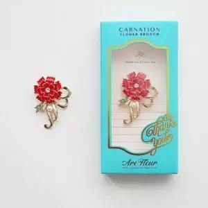 카네이션 브로치 스승의날 어버이날 선물 액세서리 카드 세트
