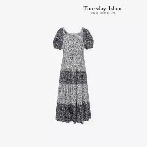 [Thursday Island] 스퀘어 넥 패턴 믹스 원피스(T244MOP353W)