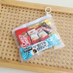 알루미늄파우치 식품포장용비닐봉지 예술및공예용지퍼백 미니지퍼백 포장지퍼백 도마용지퍼백 진열용지퍼백 슬라이드백 화장품지퍼백 비닐팩실속형 손잡이 오링 16X13cm 화이트 지퍼백