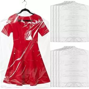 8팩 의류 가방 - 옷 보관용 60x90cm 드라이클리닝 가정용 매장 및 드라이클리너용 방진 투명 플라스틱 커버