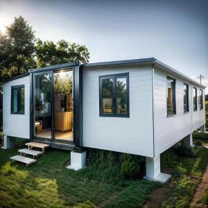 고급 디자인 주택, 모던 코티지 스타일의 조립식 컨테이너 하우스, 야외용 철골 구조 산