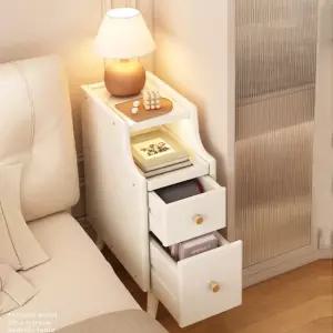 틈새장200 거실 슬림 웜화이트 세탁기 침실 좁은공간 목재