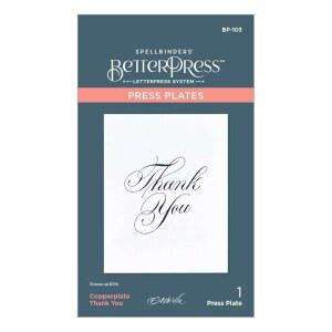 폴 안토니오의 '동판 데일리 센티먼트 컬렉션'의 '스펠바인더스 BP-103 동판 감사합니다' 프레스 플레이트