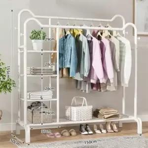 [JED] 귀 화이트 선반형 옷걸이 고양이 행거 150cm 2중