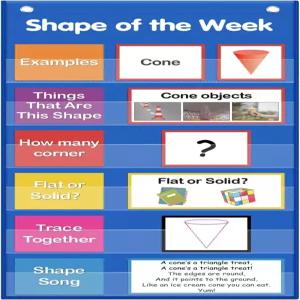 Auchq 금주의 셰이프 포켓 차트 관한 모든 것 - 스페이스 세이버 포커스 교실 벽 포스터 VPK 유치원