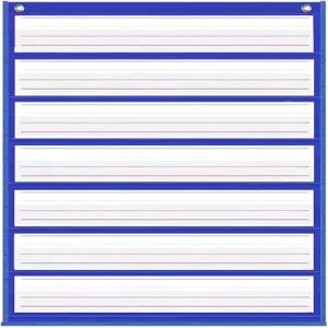 Auchq 마그네틱 포켓 차트 7+1 있는 표준 일일 일정 수업 시연 교실 사무실 홈 활동을 위한 양면 드라이