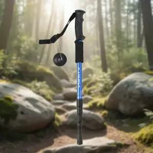 초경량 4단 접이식 트레킹 폴 블루 등산 지팡이 산악용 워킹 스틱