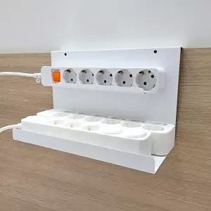 [장보리]책상 멀티탭 거치대 전선 정리함 2단 와이드 걸이형