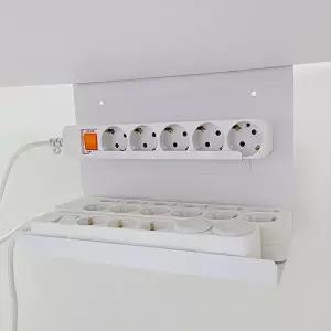 [장보리]책상 멀티탭 거치대 전선 정리함 2단 와이드 받침형