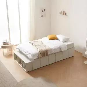 [인터데코](착불) 하부수납과 발판수납으로 공간절약, 헤드리스 침대 SS P0000BYU
