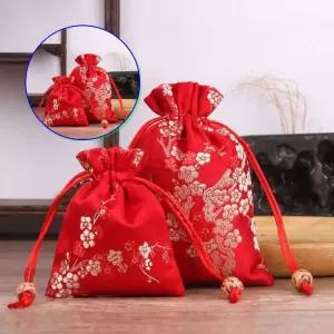 쌍문상회 복주머니포장 전통 매화무늬 미니 돌잔치 답례품 외국인