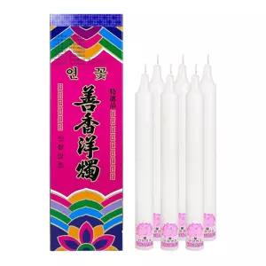 선향양초 연꽃 6입 -O 종교 제수용 불교용 제사용 기도용 선양 파라핀