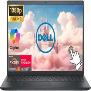 Dell Inspiron 15.6 FHD 터치스크린 비즈니스 노트북 컴퓨터 8코어 AMD Ryzen 7 프로세서 AI 코파일럿 지원