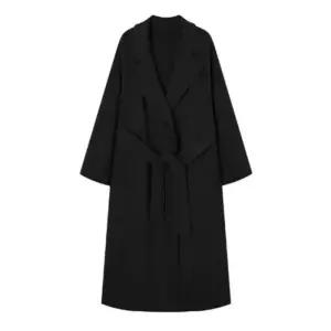 [옷자락]여성 오버사이즈 테일러드 스트링 벨트 롱 겨울 코트