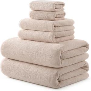 레드키스 타월 6종 세트 - 오버사이즈 목욕 시트 70 x 35인치 670GSM 울트라 소프트 및 고흡수성 욕실 스파