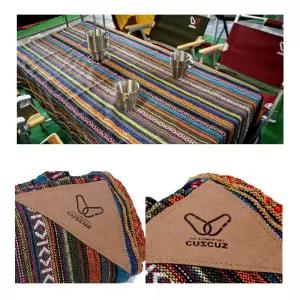 커스커즈 감성 테이블보 캠핑용품 인디패턴 불박 로고 야외용품