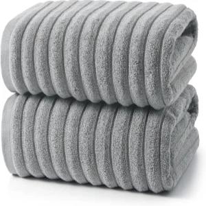 레드키스 그레이 목욕 타월 세트 2 31×63인치 100 면 퀵 드라이 흡수력이 뛰어나고 매우 부드러우며 욕실