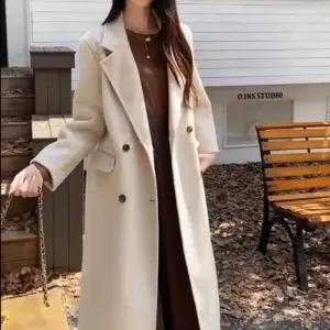 [옷자락]여자 데일리 시크 무드 더블 롱 울코트