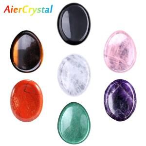 아름다운 세븐 차크라 잊어라 걱정 스톤 크리스탈 힐링 건강 부 레이키 홈 에너지 원석 엄지 마사지