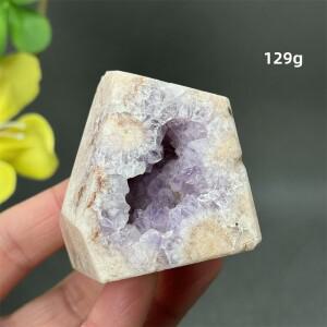 천연 핑크 자수정 마노 크리스탈 동굴 다면체 치유 레이키 마법 명상 에너지 홈 데코레이션