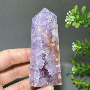 천연 고 핑크 자수정 꽃형 마노 크리스탈 동굴 타워 홈룸 장식 수집 명상 치유 기도 아우라