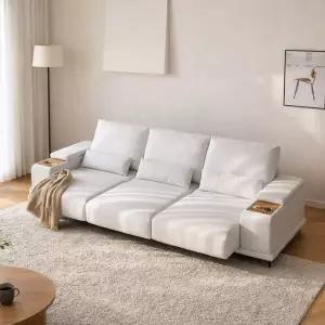 [인터데코]침대로 변하는 확장형 무빙 리클라이너 쇼파 4인 (충전,컵홀더) KC850