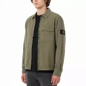 스톤아일랜드 26SS 올드 이펙트 브러쉬드 코튼 집업 오버셔츠 1200008