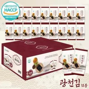 들기름향을 품은 광천김 선물세트 바삭한 감칠맛 4g X 18봉 선물 박스포장]