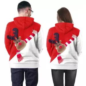 손오반 여친 티 스웨터 데일리룩 키작 크리스마스 후드 커플 프린트 KUK3