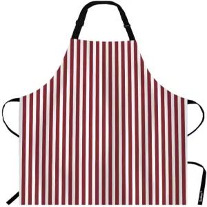 레드 버티컬 스트라이프 패턴 주방 앞치마 심플 엔드리스 레트로 화이트 라인 셰프 레스토랑 홈 클리닝