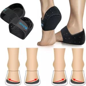발기 및 발음을 위한 힐 프로텍터 2겹 조절 가능한 교정 깔창 활다리용 정형외과 무릎 발 정렬 블랙 스몰