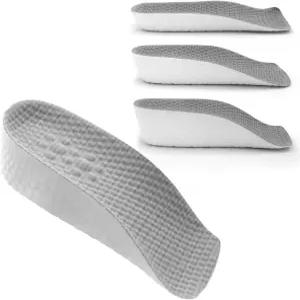 남성용 높이 증가 깔창 발 아치형 컨투어 슈즈 트 정형외과 힐 쿠션 젤 다리 불일치 밸런서 그레이 3켤레 -